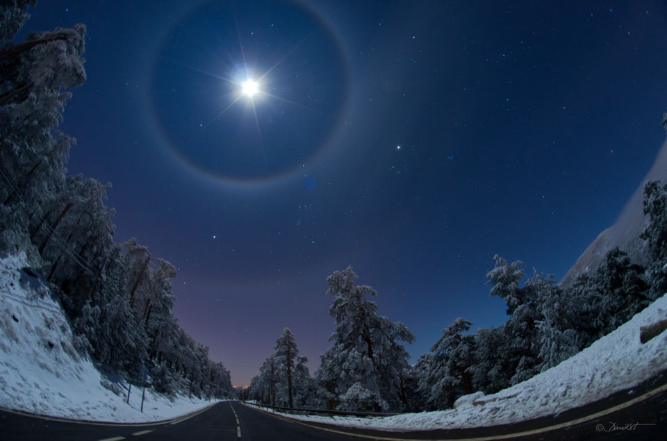 The featured image shows four halo arcs surrounding 
the Moon -- as taken Spain in 2012.
Please see the explanation for more detailed information.